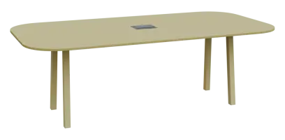 RGY 11 stůl jednací, masivní dřevěná podnož, zásuvkový systém EVOLINE, deska 18 mm, široký 2400 mm, zelená